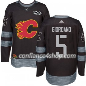 Adidas Maillot de Hockey Calgary Flames Mark Giordano 5 1917-2017 100th Anniversary Noir Authentic - Homme